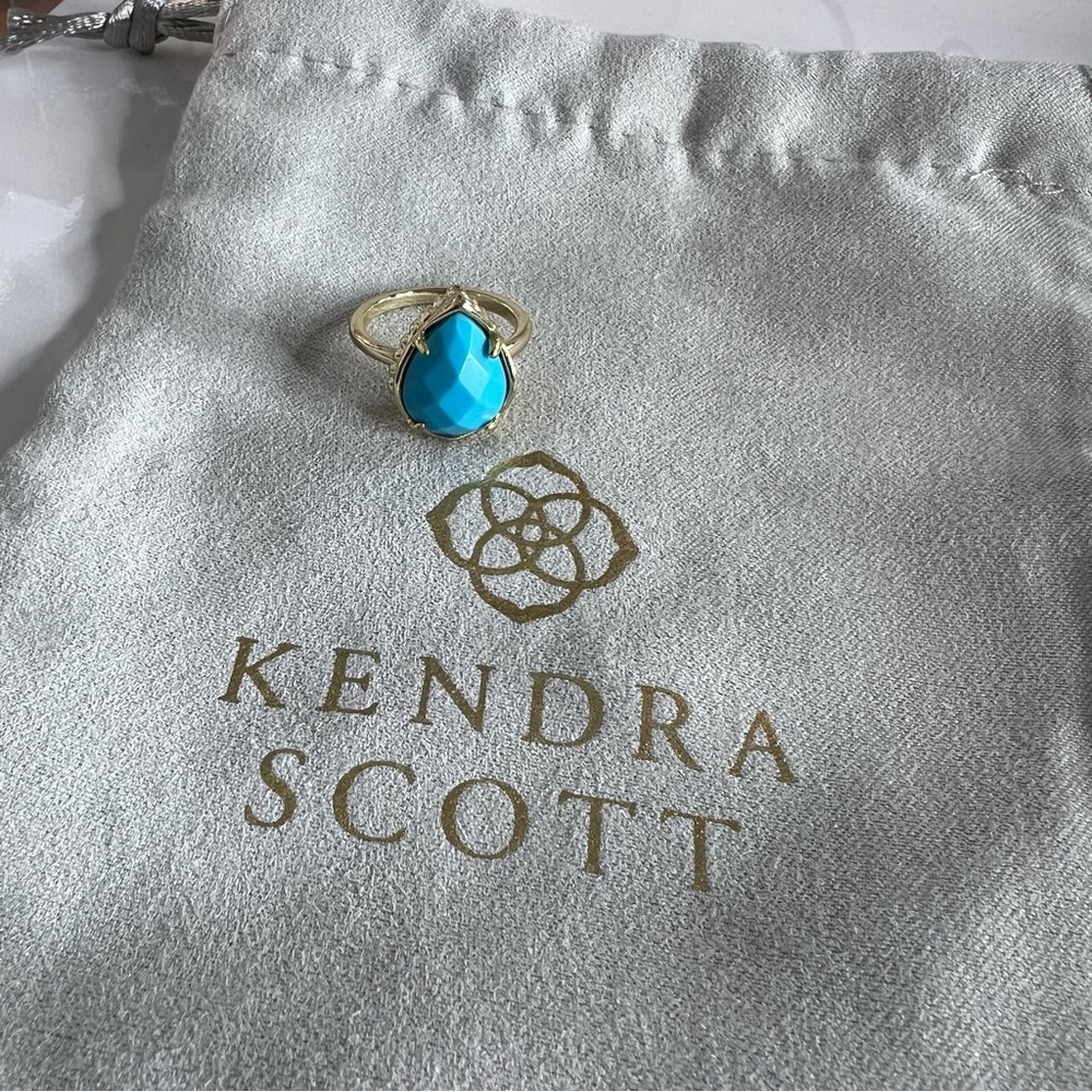 Blue and gold Kendra Scott Ring